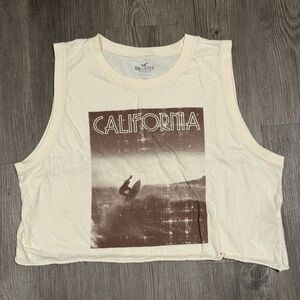 Hollister “California” Surfer Graphic Crop Tank